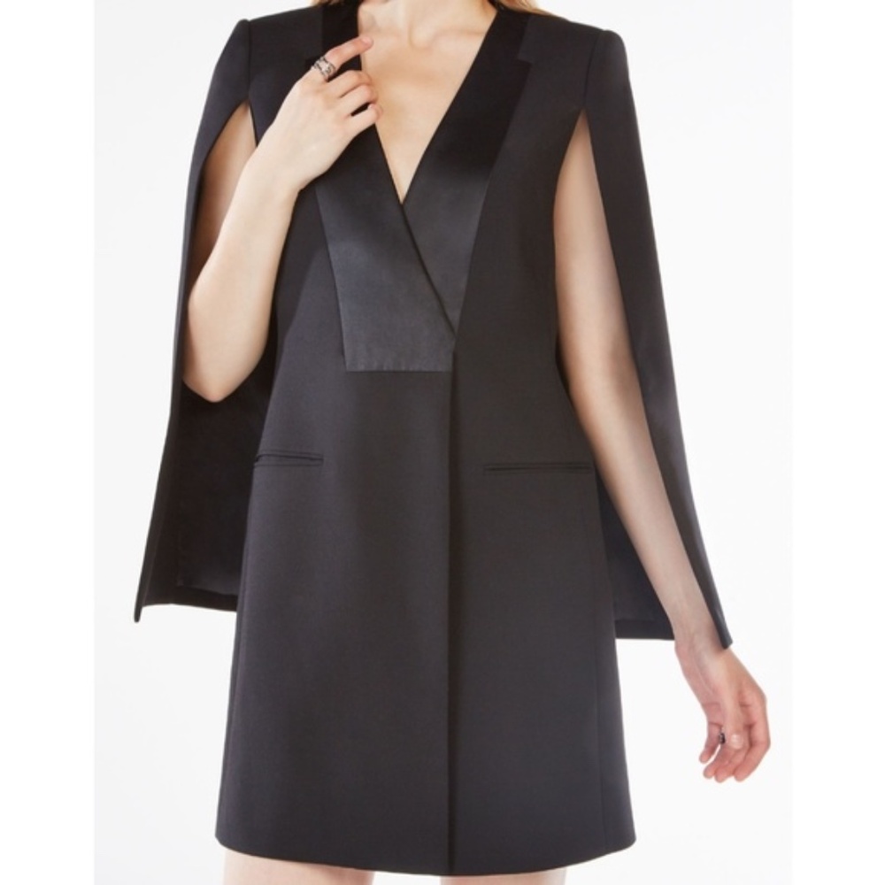 BCBGMaxAzria Black Cape Mini Dress